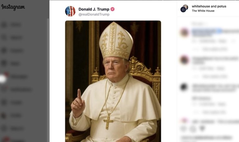 White House posts AI image of Trump as pope