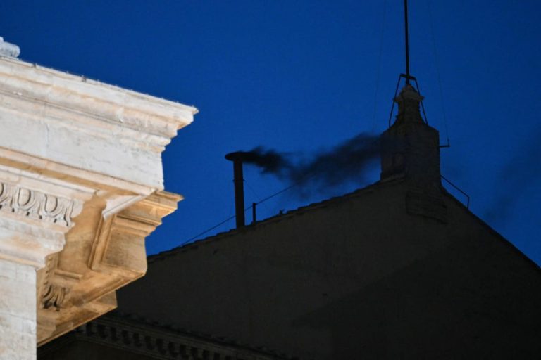 Conclave kicks off with black smoke after fractious week of lobbying and intrigue