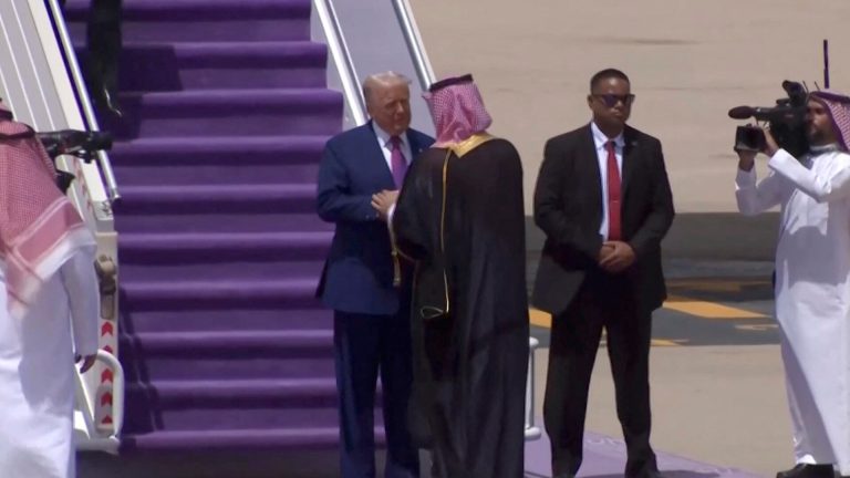 US President Donald Trump lands in Saudi Arabia on official visit