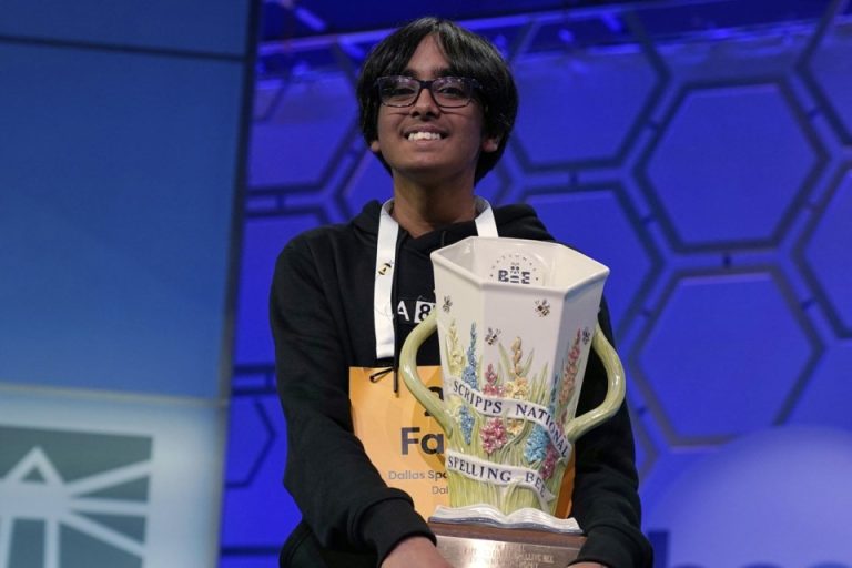 Faizan Zaki overcomes a shocking, self-inflicted flub and wins the Scripps National Spelling Bee