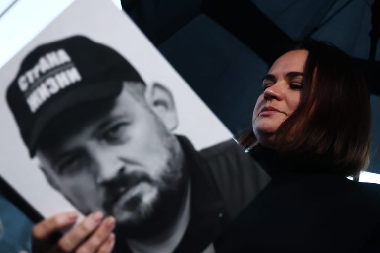 Belarus frees opposition leader Tsikhanouski