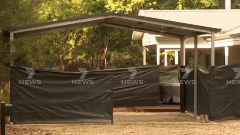 Black tarp put up around Erin Patterson’s Leongatha home in Victoria as jury starts deliberations