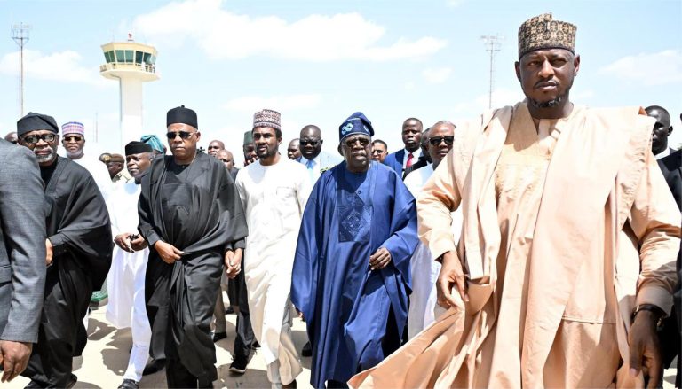 Tinubu Bows Before Buhari’s Remains As He Is Laid To Rest