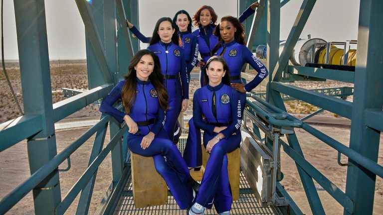 Katy Perry launched into space on Blue Origin rocket with first all-female crew since 1963