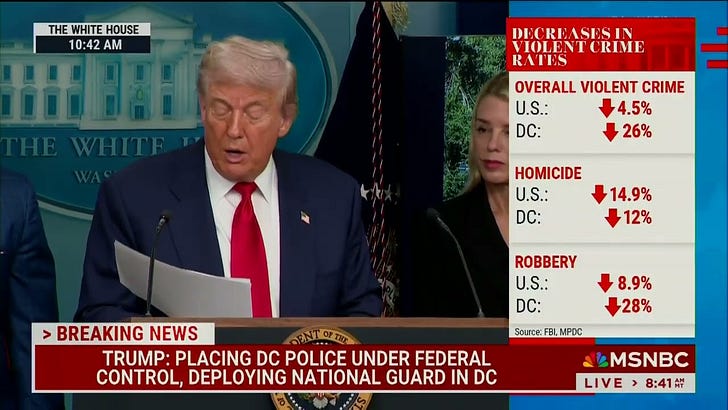 MSNBC Derails Trump’s Big Crime Propaganda Event
