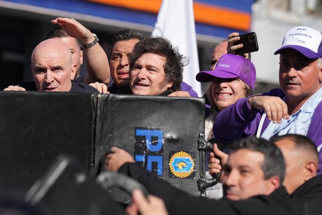 Argentina’s Milei pelted with stones and bottles on campaign trail