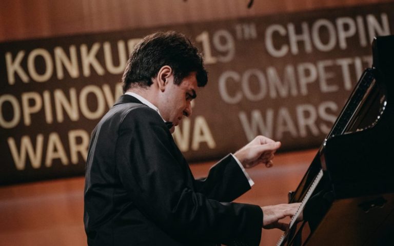In the final of the Chopin Competition Polonaise-Fantasia and one of the two piano concertos