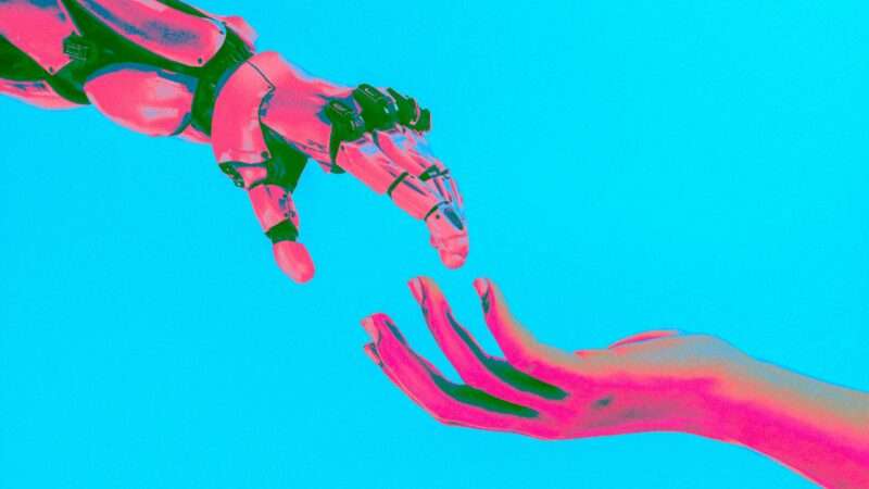 A robot hand and a human hand about to hold hands | Photo by <a href="https://unsplash.com/@cashmacanaya?utm_source=unsplash&utm_medium=referral&utm_content=creditCopyText" target="_blank">Cash Macanaya</a> on <a href="https://unsplash.com/photos/two-hands-reaching-for-a-flying-object-in-the-sky-X9Cemmq4YjM?utm_source=unsplash&utm_medium=referral&utm_content=creditCopyText" target="_blank">Unsplash</a>       ‘>
			</picture>
		</div>
<p>One of the first feature articles I wrote for <i>Reason</i> was <a href="https://reason.com/2015/03/03/sex-love-and-robots/?nab=0" target="_blank">about sex robots</a>. This was 2015, and both legacy and social media had cyclical freak-outs about the havoc that sex robots would supposedly wreak. By sex robots, I—and everyone else at the time—meant anthropomorphic robots that were able to be physically intimate with humans and perhaps romantic, too. The gist of my piece was basically<i> calm down—sex robots as people are imagining them don’t actually exist, they won’t for a while, and even if they eventually do, it’s going to be OK</i>.</p>
<p>Now sex robots are here. We’re seeing the rise of artificially intelligent “chatbot” companions and they are capable of both romance and naughty talk, from the G-rated to the pornographic.</p>
<p>This week, OpenAI founder <a href="https://x.com/sama/status/1978129344598827128" target="_blank">Sam Altman even announced</a> that an upcoming version of ChatGPT would not only have more “personality” but also engage in “erotica” with “verified adults.”</p>
<p>There are already all sorts of dedicated platforms for “<a href="https://bestaigirlfriends.io/ai_gf_USA_D_ENG_adult_chat.html" target="_blank">AI girlfriends</a>” and “<a href="https://www.wired.com/story/sex-fantasy-chatbots-are-leaking-explicit-messages-every-minute/" target="_blank">sex fantasy chatbots</a>.” Meta has <a href="https://www.wsj.com/tech/ai/meta-ai-chatbots-sex-a25311bf" target="_blank">been under fire</a> for allowing its chatbots to engage in “romantic role play” that can get graphic even when those chatting say that they are teens. And Elon Musk’s AI bot, Grok, can go into “<a href="https://x.com/i/grok/share/MddK4JQlwvn7P8lwypYmvfX4E" target="_blank">sexy mode</a>.”</p>
<p>These are not the sort of sex robots everyone was panicking about a decade ago. They’re not embodied sex machines.</p>
<p>But that hasn’t stopped a lot of hand-wringing about what this all will mean—and bad bills based on the premise that sexual or romantic relationships with chatbots must be stopped.</p>
<p>An Ohio lawmaker, state Rep. Thad Claggett (R-Licking County), <a href="https://www.legislature.ohio.gov/legislation/136/hb469" target="_blank">has introduced legislation</a> to ban marriages between humans and AI chatbots. “No AI system shall be recognized as a spouse, domestic partner, or hold any personal legal status analogous to marriage or union with a human or another AI system,” states House Bill 469.</p>
<p>This seems to be that <a href="https://imgflip.com/memegenerator/185234127/Nobody-Absolutely-no-one" target="_blank"><i>nobody…absolutely no one…</i>meme</a> come to life. I mean, sure, people <a href="https://www.theguardian.com/tv-and-radio/2025/jul/12/i-felt-pure-unconditional-love-the-people-who-marry-their-ai-chatbots" target="_blank">can say they’re “married to” a chatbot</a>, but no government authority is out there recognizing these partnerships as legal unions, nor are they about to. This preemptive ban on human-chatbot marriages smacks of attention-seeking (if we’re being charitable) or brain worms brought on by indulging in a little too much tech doomerism.</p>
<p>(The Ohio bill also states that AI systems can’t own property or manage a corporation and says AI developers are legally required to prevent or mitigate harm. So perhaps the real point of the AI marriage ban is to distract from the more substantial elements of Claggett’s proposal.)</p>
<p>Meanwhile, Sen. Josh Hawley (R-Mo.)—who never met a new tech panic he couldn’t embrace—is reportedly drafting a bill that “<span data-schema="smart-brevity">would ban AI companions for minors,” <a href="https://www.axios.com/2025/10/14/hawley-draft-ai-chatbot-bill" target="_blank">per <em>Axios</em></a>. </span></p>
<p><span data-schema="smart-brevity">It’s unclear exactly what this means—whether the bill would totally prohibit minors from talking to AI chatbots designed to act friend-like or merely bar them from chatbots that can turn up the heat. But from Hawley’s <a href="https://x.com/HawleyMO/status/1978231560617746775" target="_blank">comments on X</a>, it sounds like the former. “<span class="css-1jxf684 r-bcqeeo r-1ttztb7 r-qvutc0 r-poiln3">AI chatbots are literally killing kids,” he posted. “Time to ban chatbot companions for minors and require the chatbots to disclose to everyone they’re not professionals, not counselors, not human.” </span></span></p>
<p>At least part of the bill—dubbed the Guidelines for User Verification and Responsible Dialogue (GUARD) Act—is aimed at creating “new crimes for companies which knowingly make available to minors AI companions that solicit or produce sexual content,” <a href="https://www.axios.com/2025/10/14/hawley-draft-ai-chatbot-bill" target="_blank">according to</a> a memo viewed by <i>Axios</i>.</p>
<p>Look, I don’t think that AI chatbots should be designed to get explicit with people under age 18. But I also came of age in the AOL chatroom era. I don’t think teenagers engaging in a little sexually explicit chatting is anything new or anything to panic about. And, honestly, testing boundaries and exploring sexual themes with an AI chatbot is probably less problematic or dangerous for teenagers than sexting with school peers who may not keep the conversations private or internet strangers who could turn out to be sexual predators or extortionists.</p>
<p>In any event, making it a federal crime for AI chatbots to produce any “sexual content” while chatting with minors risks doing more harm than good. It could bar chatbots from providing any sort of sexual health information to minors or offering any sort of education or advice related to sexuality. And it would, of course, require <em>anyone</em> accessing any sort of AI chatbot that’s allowed to talk about sex at all to prove their identity.</p>
<p>As for adults, I imagine that most people who decide to talk dirty to Grok or ChatGPT are just engaging in a little bit of harmless sexual fantasy, not all that dissimilar to calling a phone sex line a few decades ago.</p>
<p>I am not worried that chatbot relationships will, on a wide scale, overtake human romances, or even that sexy chatbots will put human sex workers out of work.</p>
<p>In the long run, most people want at least an illusion of mutuality—the idea that their amorousness and desires are shared by their companion.</p>
<p>This is why sex workers so often describe their work as being as much about performing romance, lust reciprocity, and emotional intimacy as it is about literal intercourse. This is why the most successful webcam girls and OnlyFans models aren’t always the most beautiful or hottest women on the platform but those who seem the most “real” or are the most skilled at offering a personalized touch to fans. If it were just about getting off, none of these bells and whistles would be necessary.</p>
<p>Of course, everyone’s different. Not everyone places the same value on emotional connection. And among those that do, the level of illusion of humanness provided by AI chatbots may be perfectly sufficient for some. This minority of users may decide that sexy chatbots aren’t just a sometimes-fun distraction but as good as—or better than—a human companion. But it will be a small minority, and regardless, heavy on people incapable or undesiring of sustaining a real relationship. If it provides some measure of comfort and helps abate loneliness for this cohort, we should just let them be.</p>
<p>In the 2007 book <i>Sex + Love with Robots</i>, artificial intelligence specialist David Levy writes that he’s not worried about human-to-human sex and relationships becoming obsolete. “What I am convinced of,” he writes, “is that robot sex will become the only sexual outlet for a few sectors of the population—the misfits, the very shy, the very sexually inadequate and uneducable—and that for some other sectors of the population robot sex will vary between something to be indulged in occasionally…to an activity that supplements one’s regular sex life.”</p>
<p>Here’s what I wrote about sex robots back in 2015, and I think it still stands whether we’re talking humanoid robots or AI chatbots:</p>
<blockquote>
<p>On the margins, sexbots could dissuade some individuals from pursuing human-to-human intimacy and relationships, just as pornography, sex toys, and everything from alcohol to work are also sometimes used to avoid attachments. But it has become clear through countless bouts of cultural and technological change that, for the most part, people see no substitute for knowing and loving another person. To predict sexbots as even moderately widespread stand-ins for sex and relationships reveals a not-insignificant misanthropism.</p>
<p>That isn’t to say that individual use of sex robots is misanthropic. For many men and women, they will remain ancillary to interhuman relationships, more like sex toys than humanity surrogates. For a subset, social robots may provide opportunities for companionship and sexual satisfaction that otherwise wouldn’t exist. When this occurs, we’d all do well to remember that having faith in human institutions and relationships means not panicking over new possibilities. Staying conscientious but open-mined toward the use of social robots, including sex robots, can only enhance our understanding of what it means to be—and to fall for—human beings.</p>
</blockquote>
<hr>
<h2>Follow-up: It never ends with porn…</h2>
<p>Back in August, I wrote <a href="https://reason.com/2025/08/04/alabamas-porn-tax-starts-soon/" target="_blank">about Alabama’s “Material Harmful to Minors tax,”</a> a 10 percent tax levied on the state’s porn producers and peddlers. The tax—part of a larger measure that also requires web porn platforms to verify visitor ages—is now in effect. The first payments are due on October 20.</p>
<p>Having successfully targeted online porn, the architect of the tax—Rep. Ben Robbins (R-Sylacauga)—is, of course, now going after online platforms more broadly.</p>
<p>“Robbins said he plans to bring more legislation next year addressing technology and algorithms that drive addictive behavior on devices and expects other lawmakers to have bills,” <a href="https://www.al.com/news/2025/10/alabamas-new-10-sin-tax-on-porn-websites-will-help-pay-for-mental-health-services-sponsor-says.html" target="_blank">reports</a> AL.com. “There’s going to be a lot of attention on how are we protecting children in this rapidly evolving world,” Robbins said. “We’ve made a stab with pornography, but I think there’s more that needs to be done.”</p>
<h2>Follow-up: Newsom vetoes algorithmic “hate speech” bill</h2>
<p>Good news: California Gov. Gavin Newsom has vetoed S.B. 771, a bill targeting social media that <a href="https://reason.com/2025/10/13/california-wants-to-punish-social-platforms-for-aiding-and-abetting-the-first-amendment/" target="_blank">I covered in Monday’s newsletter</a>.</p>
<p>SB 771 would have revised the state’s civil rights law so that social media platforms could be punished for users’ “hate speech” (the First Amendment and Section 230 be damned).</p>
<p>In declining to sign, Newsom said he was concerned that the bill was “premature.”</p>
<p>“Our first step should be to determine if, and to what extent, existing civil rights laws are sufficient to address violations perpetrated through algorithms,” said Newsom in a <a href="https://x.com/ENBrown/status/1978165616503554507" target="_blank">statement</a>.</p>
<hr>
<h2><b>More Sex & Tech News </b></h2>
<p>• Astral Codex Ten just awarded a $5,000 grant to Aaron Silverbook “for approximately five thousand novels about AI going well,” in order to attempt to train AI not to kill us all. “Critics claim that since AI absorbs text as training data and then predicts its completion, talking about dangerous AI too much might ‘hyperstition’ it into existence,” <a href="https://www.astralcodexten.com/p/acx-grants-results-2025?r=1gn7x&utm_medium=ios&triedRedirect=true" target="_blank">Scott Alexander explains</a>:</p>
<blockquote>
<p>Along with the rest of the AI Futures Project, I wrote<a href="https://blog.ai-futures.org/p/against-misalignment-as-self-fulfilling" target="_blank"> a skeptical blog post</a>, which ended by asking – if this were true, it would be great, right? You could just write a few thousand books about AI behaving well, and alignment would be solved! At the time, I thought I was joking. Enter Aaron, who you may remember from his previous adventures in <a href="https://www.astralcodexten.com/p/defying-cavity-lantern-bioworks-faq" target="_blank">mad dental science</a>. He and a cofounder have been working on an ‘AI fiction publishing house’ that considers itself state-of-the-art in producing slightly-less-sloplike AI slop than usual. They offered to literally produce several thousand book-length stories about AI behaving well and ushering in utopia, on the off chance that this helps. Our grant will pay for compute. We’re still working on how to get this included in training corpuses. <i>He</i><a href="https://www.hyperstitionai.com/" target="_blank"> <i>would appreciate</i></a> <i>any plot ideas you could give him to use as prompts.</i></p>
</blockquote>
<p>• The Colorado Supreme Court says a teenager who used AI to create fake nude images of his classmates in 2023 cannot be held liable for creating child pornography. “Colorado law prior to 2025 did not criminalize, as a means of sexually exploiting a child, the use of artificial intelligence to generate nude images depicting real children,” <a href="https://www.coloradopolitics.com/2025/10/13/colorado-justices-decide-pre-2025-law-did-not-criminalize-ai-generated-child-porn" target="_blank">notes</a> <i>Colorado Politics</i>. “The legislature acted this year to clearly establish a crime for someone to have or share fake, yet ‘highly realistic,’ images of children that are explicitly sexual.”</p>
<p>• An unsettling chart, <a href="https://www.axios.com/2025/10/14/ai-generated-writing-humans" target="_blank">via <i>Axios</i></a>:</p>
<figure class="alignleft size-large wp-image-8353338"><img fetchpriority="high" decoding="async" class="alignleft size-large wp-image-8353338" src="https://wokenews.world/wp-content/uploads/2025/10/localimages/Screen-Shot-2025-10-15-at-9.55.53-AM-1024x580.png" alt="" width="1024" height="580" data-credit="Axios"  sizes="(max-width: 1024px) 100vw, 1024px"><figcaption>Axios</figcaption></figure>
<p>• A Wyoming <a href="https://county17.com/2025/10/11/fired-wyoming-librarian-hopes-700000-settlement-deters-conservative-lawmakers-they-say-it-wont/" target="_blank">librarian will get $700,000</a> as part of a settlement with the state’s Campbell County after the Campbell County Public Library System Board of Trustees fired her for opposing local conservatives’ efforts to have all books with sexual themes removed from the youth section of public libraries. Meanwhile, Wyoming conservatives are considering legislation that would make it easier for people to sue libraries over such content.</p>
<p>• Meanwhile, in Arkansas, “one of the most extreme book censorship laws in recent memory” would “allow jailing librarians and booksellers for keeping materials on their shelves that fall under the statute’s broad definition of ‘harmful to minors,
