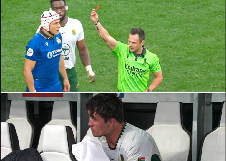 Springboks question red card decisions as Mostert hearing looms