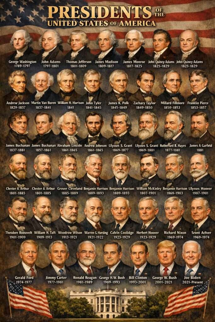 ChatGPT-Generated Poster of U.S. Presidents