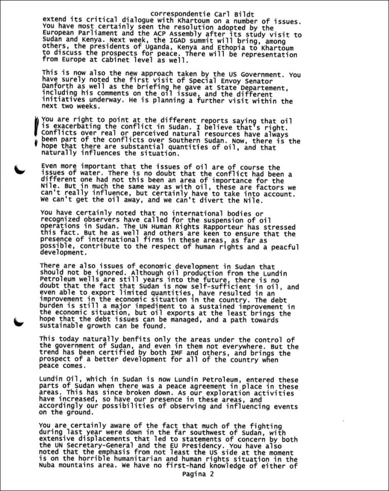 Carl Bildt: oil, peace and contradiction