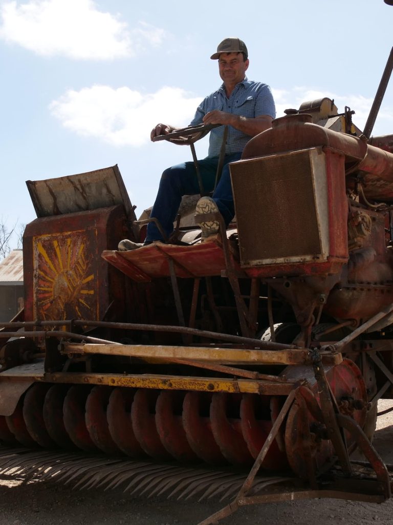 Farmer restores 95-year-old vintage harvester and puts it to work