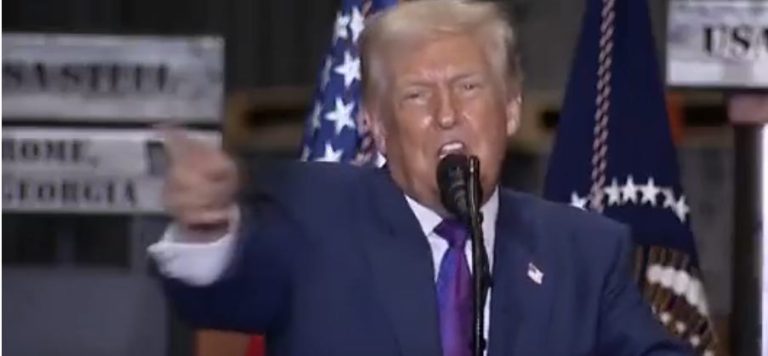 A Sweaty And Babbling Trump Tried To Deliver An Economic Speech In Georgia And It Was A Disaster