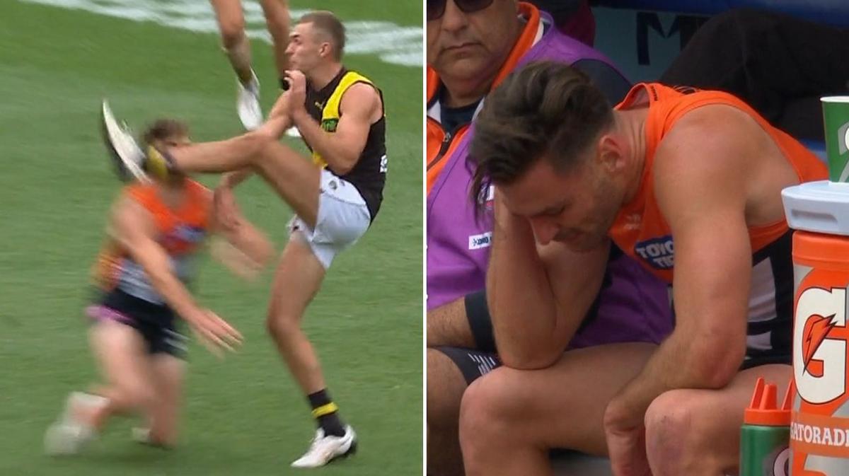 Luckless Giant Stephen Coniglio shattered after suffering a ‘brutal’ concussion during clash against Richmond