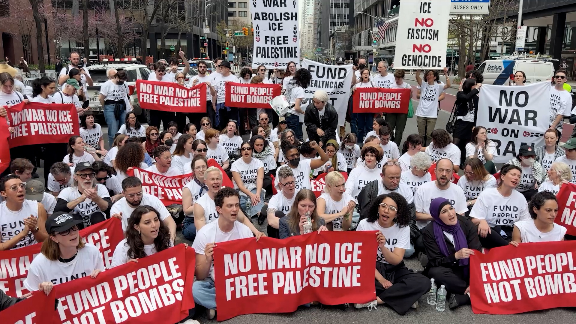 Anti-war protesters arrested in New York urging end to Israel weapon sales
