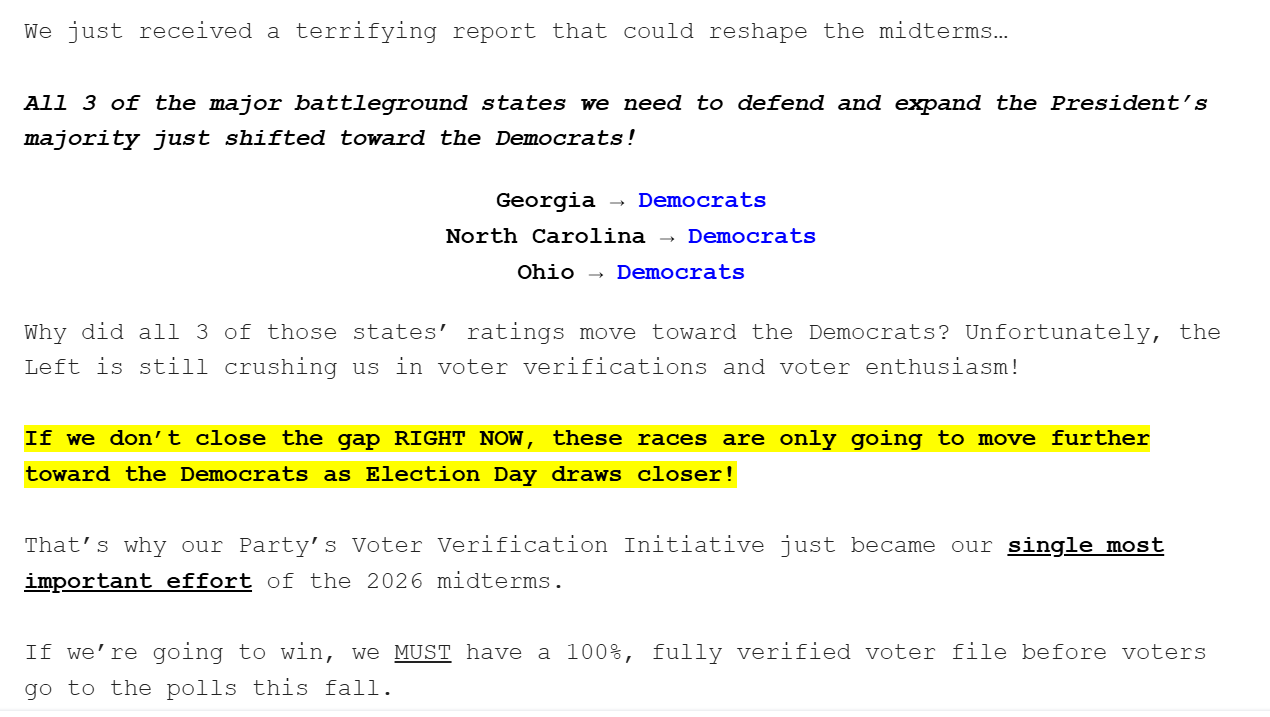 Internal email reveals Senate GOP ‘terrified’ as 3 states shift: ‘The left is crushing us’