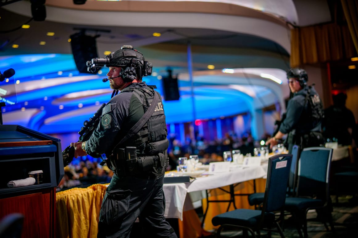 ‘Violence has no place’: EU leaders condemn attack at Trump dinner