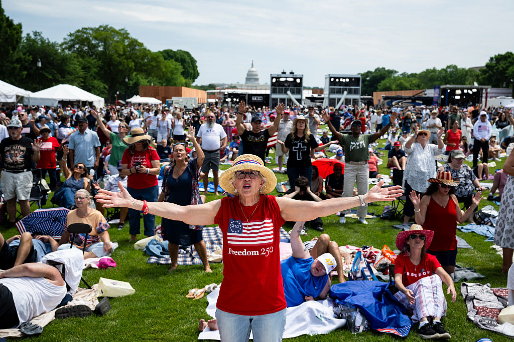 Christian nationalists pray for a return to America’s “Christian roots”