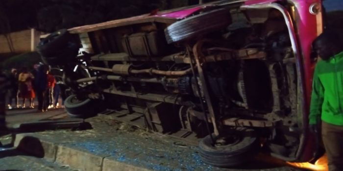 Injuries Reported as Popular Matatu Overturns Along Thika Road