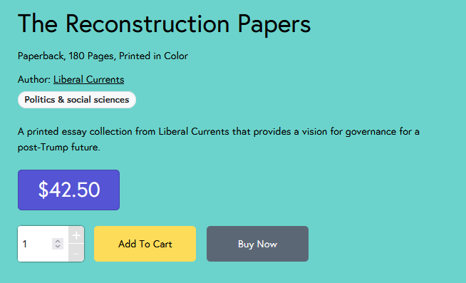 The Reconstruction Papers Print-on-Demand Option Is Now Available to International Readers