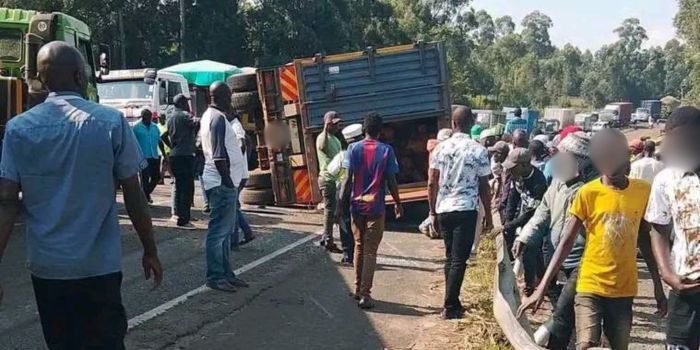 Several Feared Dead After Truck Falls on Matatu on Major Highway