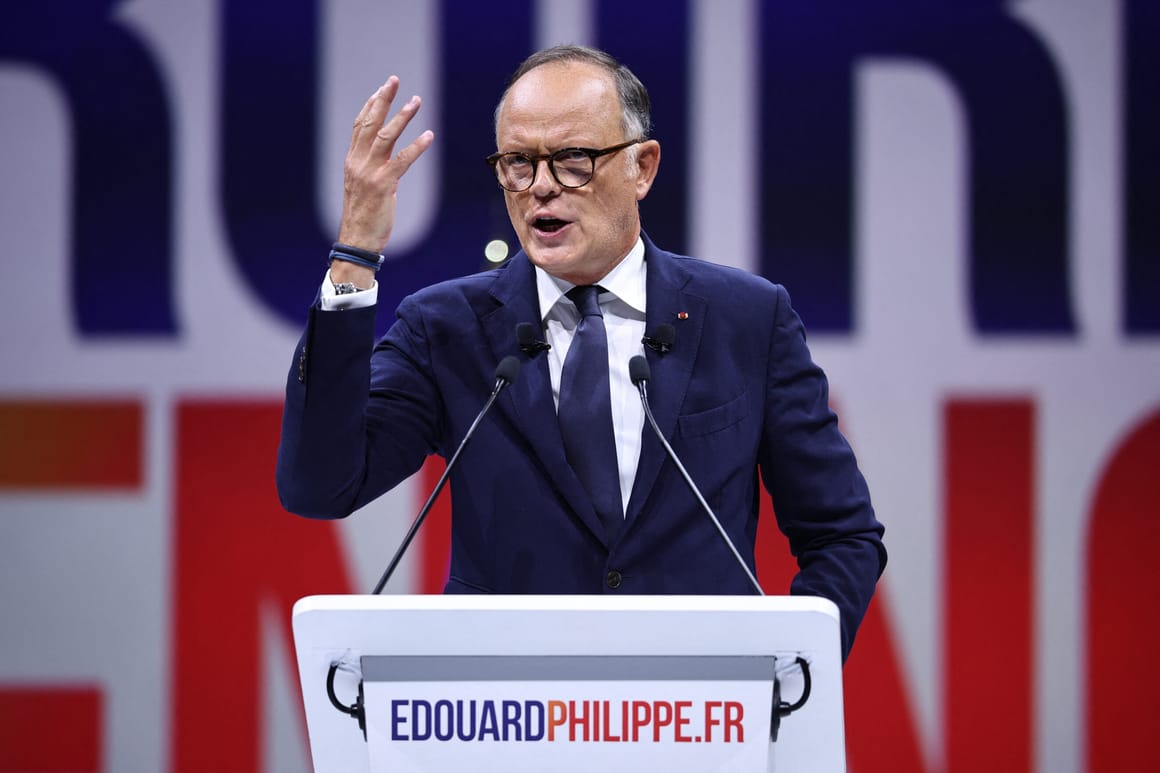 Former French PM Philippe slams far right as two-faced at first major campaign rally