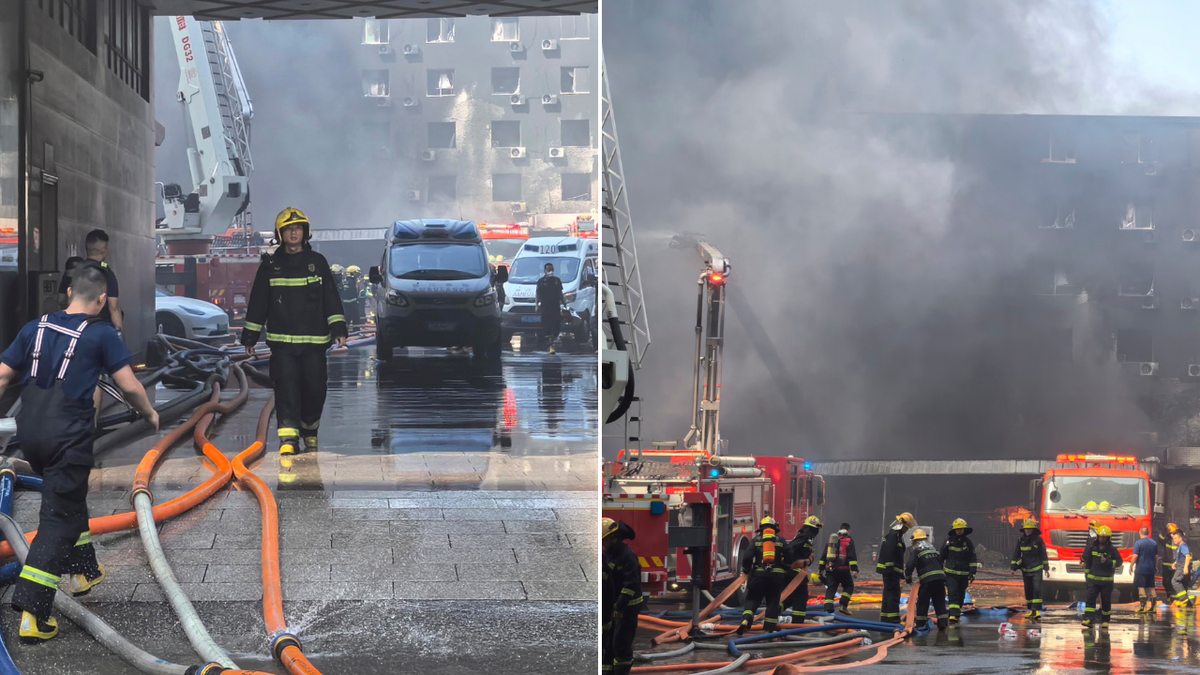 Hundreds of firefighters tackle deadly shoe factory fire in southeast China