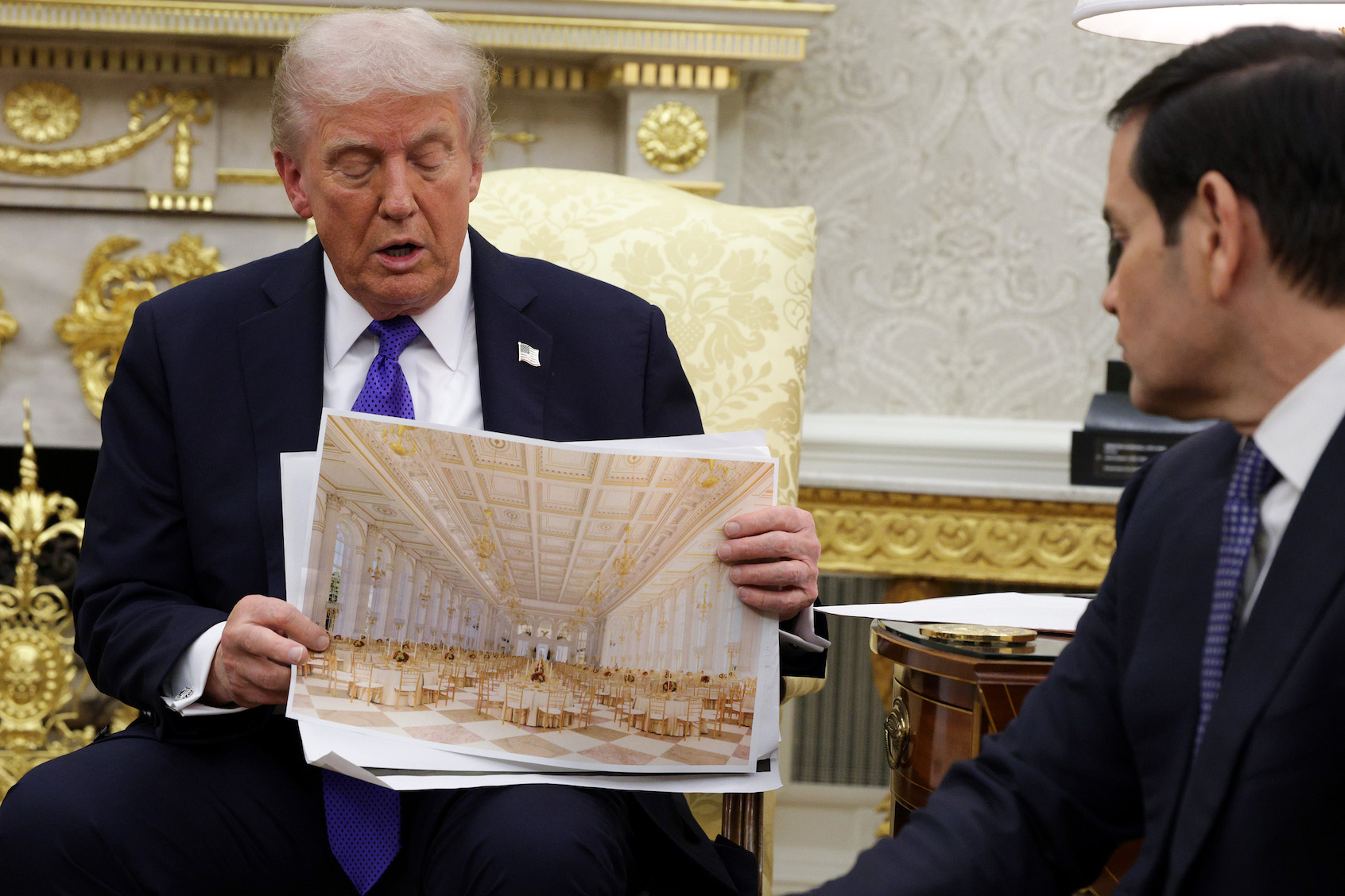 Trump pitches ballroom as “military center” after appeals court halts construction