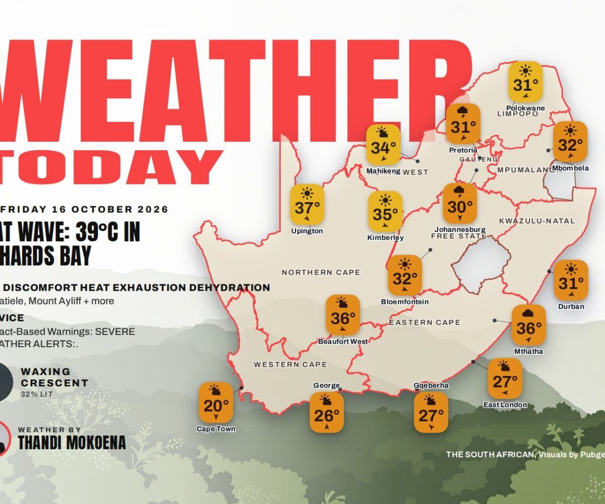 WEATHER TODAY: Richards Bay hits 39°C as heat wave holds Eastern Cape and KZN