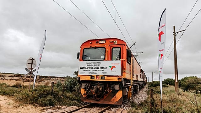 South Africa claims 7.6 kilometer-long freight train is the longest ever